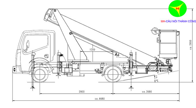 kích thước xe nâng người 22m palfinger
