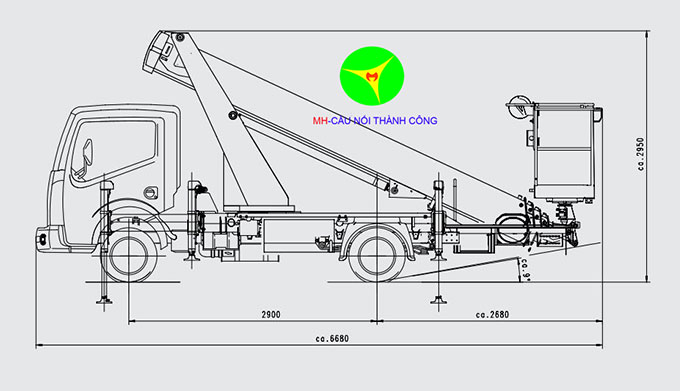 kích thước xe nâng người 26m palfinger