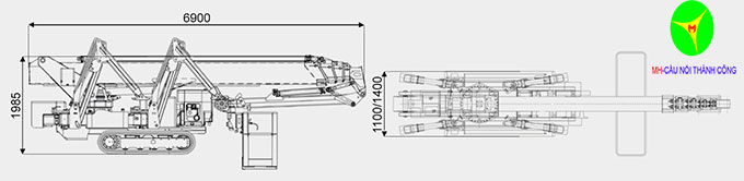kích thước xe nâng người chân nhện 32m