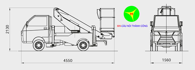 kích thước xe thang nâng người 9m Palfinger