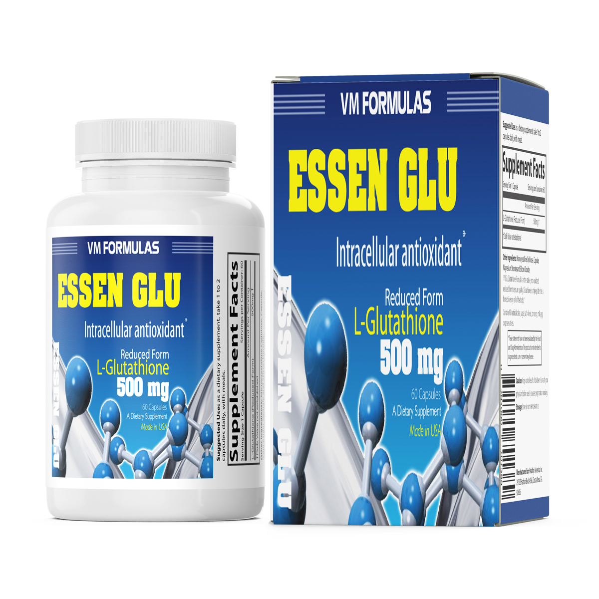 glutathione 500 mg lọ 60 viên Essen Glu 500mg – Siêu thị thuốc việt واقي شمس تون اب خفيف