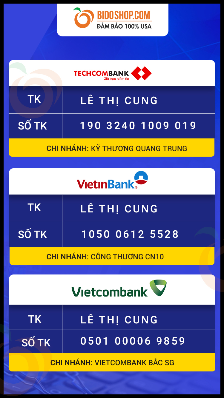 BidoShop tai khoan ngan hang, bank account