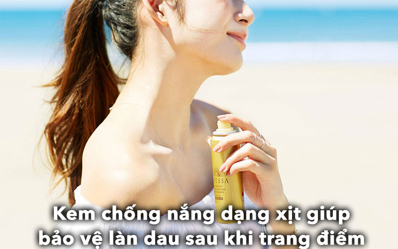Dễ dàng phủ lại lớp chống nắng sau khi trang điểm