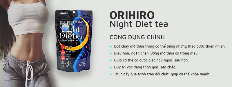 Trà giảm cân ban đêm Orihiro Night Diet Tea (20 gói) - Nhật Bản
