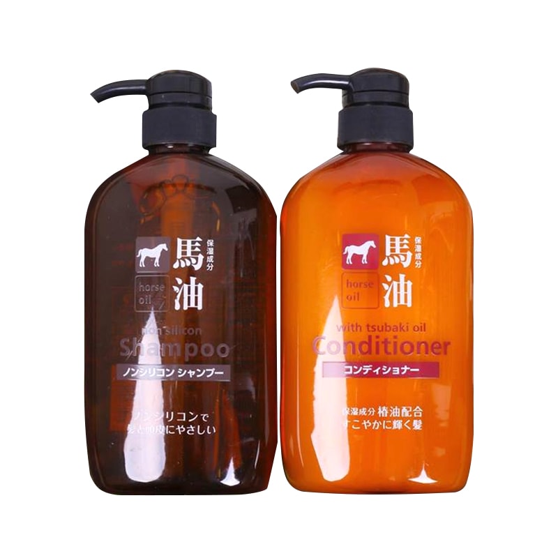 Bộ dầu gội & dầu xã mỡ ngựa Hokkaido Horse Oil (600mlx2) - Nhật Bản