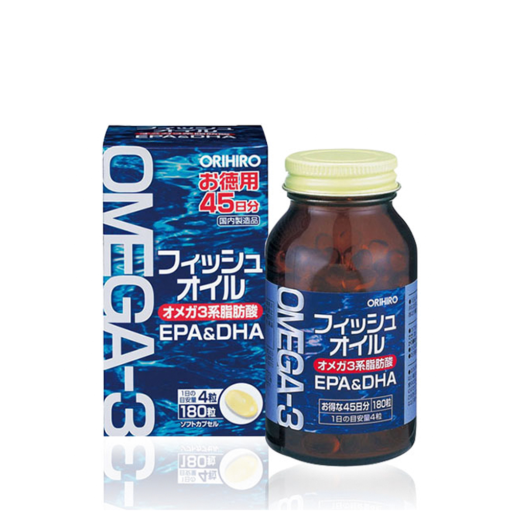 Viên uống bổ sung dầu cá Orihiro Omega-3 EPA & DHA (180 viên) - Nhật Bản