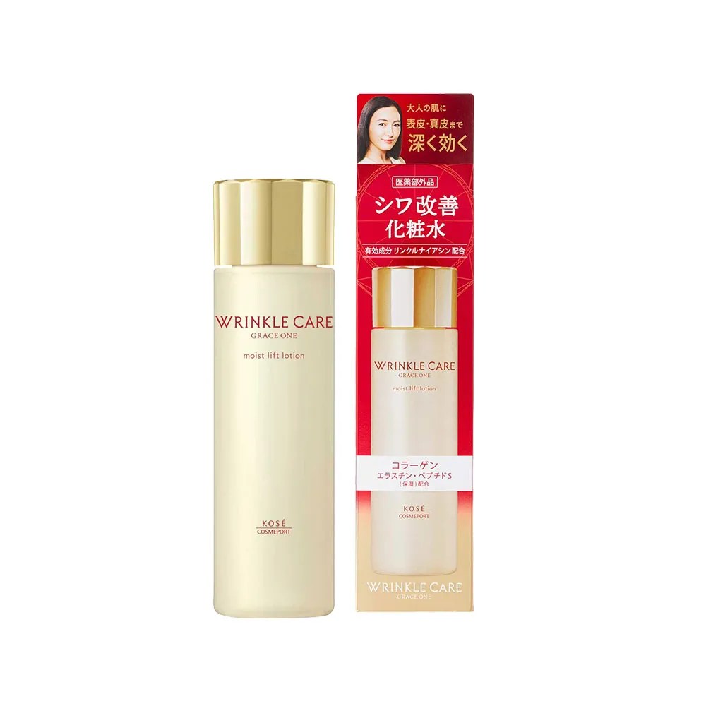 Nước hoa hồng dưỡng ẩm chống lão hoá Kose Grace One Wrinkle Care Moist Lift Lotion (180ml) - Nhật Bản