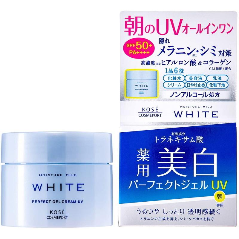 Kem dưỡng ngày trắng da Kose Moisture Mild White Perfect Gel Cream UV SPF50+ PA++++ (90g) - Nhật Bản