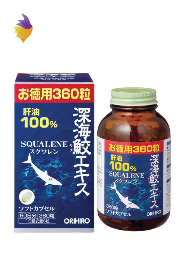 Viên uống sụn vi Cá Mập Squalene Orihiro (360 viên/390 viên) Mẫu Mới - Nhật Bản