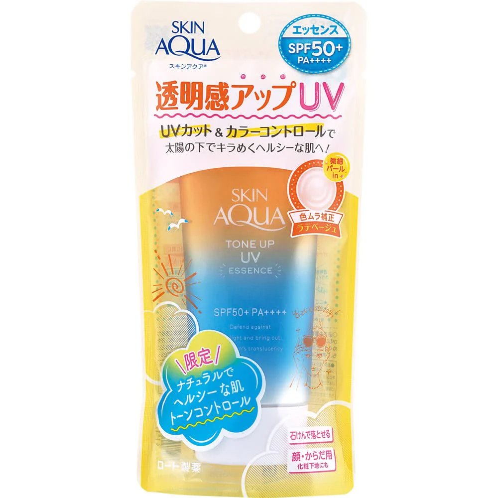 Kem chống nắng Skin Aqua Tone Up UV Essence Latte Beige SPF50+ PA++++ (80g) - Nhật Bản
