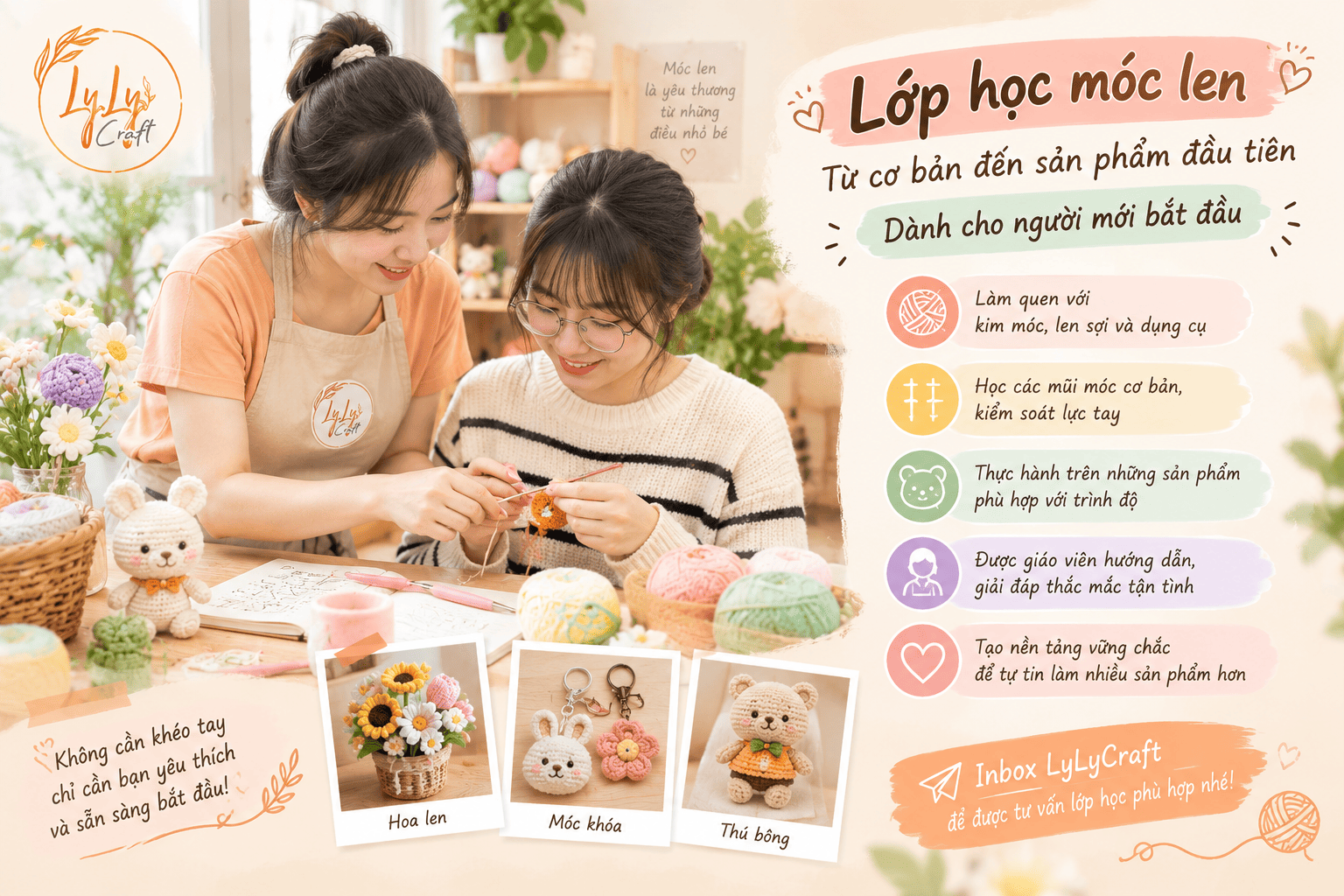 Học móc len từ con số 0: Hành trình tạo nên sản phẩm handmade đầu tiên