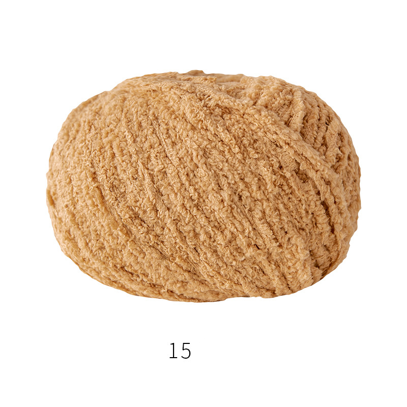 Len Bông Xù Cuộn 50gr Gồm 42 Màu Sợi To, Dụng Cụ Móc Len Cho Người Mới Bắt Đầu