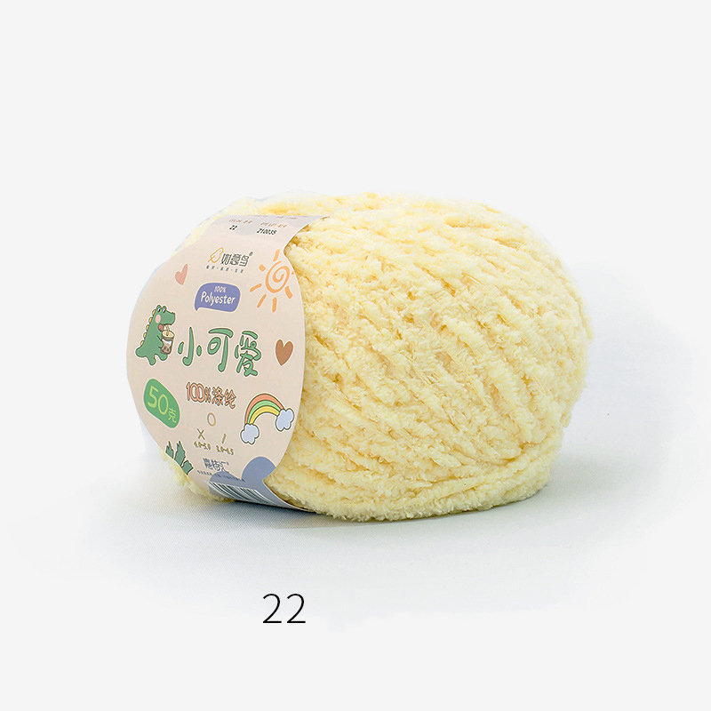 Len Bông Xù Cuộn 50gr Gồm 42 Màu Sợi To, Dụng Cụ Móc Len Cho Người Mới Bắt Đầu