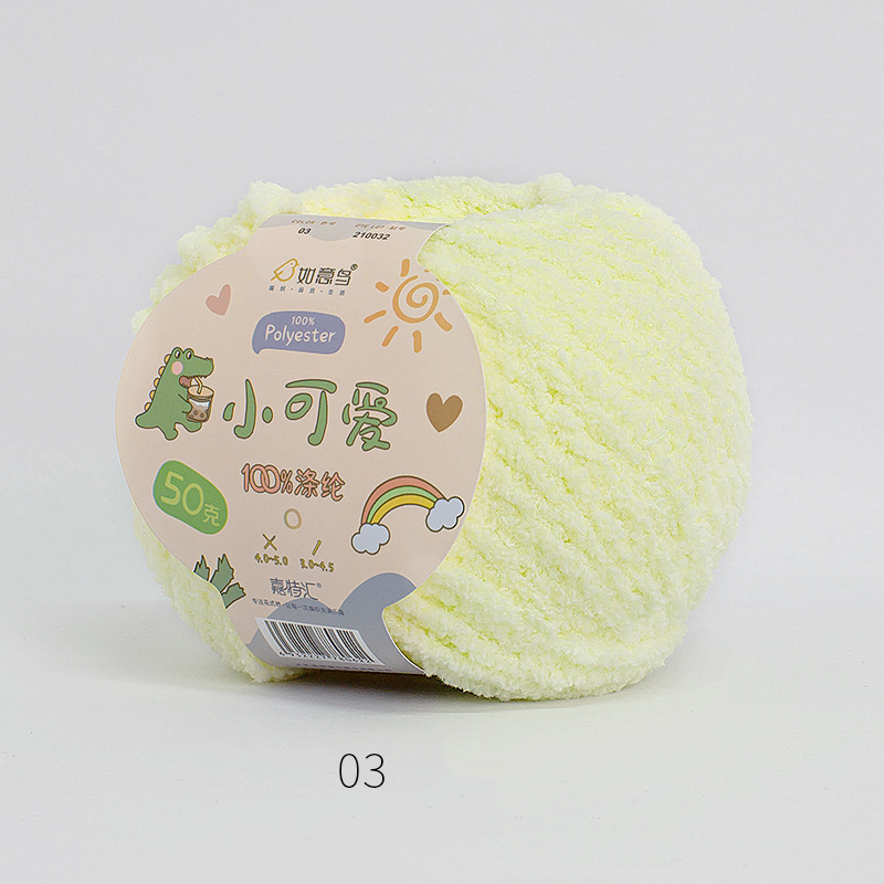 Len Bông Xù Cuộn 50gr Gồm 42 Màu Sợi To, Dụng Cụ Móc Len Cho Người Mới Bắt Đầu