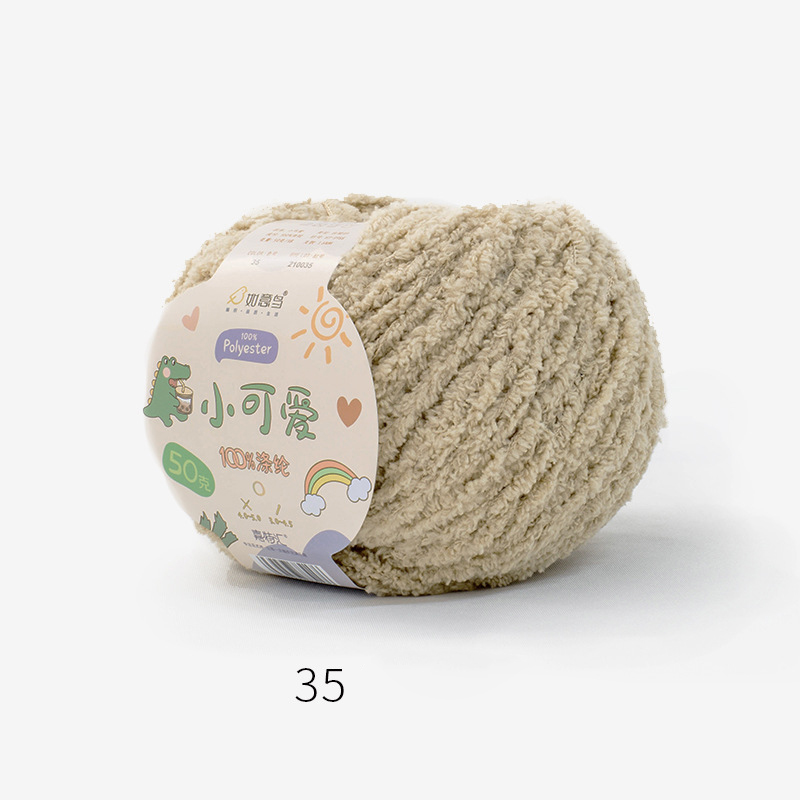 Len Bông Xù Cuộn 50gr Gồm 42 Màu Sợi To, Dụng Cụ Móc Len Cho Người Mới Bắt Đầu