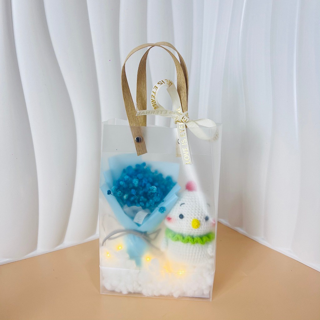 Set Quà Sinh Nhật Handmade Dễ Thương LYLYCRAFT , Móc Khoá Len 12 Con Giáp Kèm Túi Đựng  Có Sẵn Thiệp