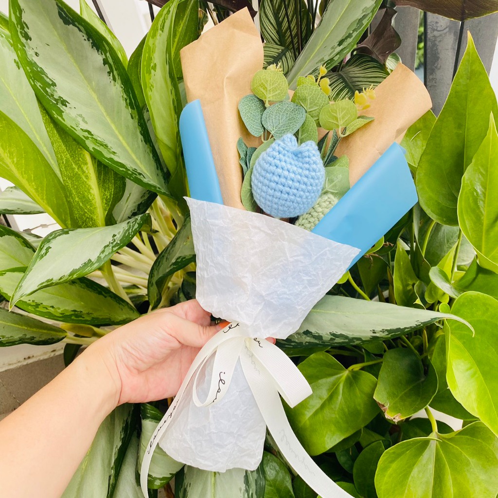 Bó Hoa Tulip LYLYCRAFT Bằng Len Handmade Đan Thủ Công Quà Tặng 8/3 Dành Cho Mẹ, Bạn Gái, Người Yêu ( Hàng Có Sẵn)