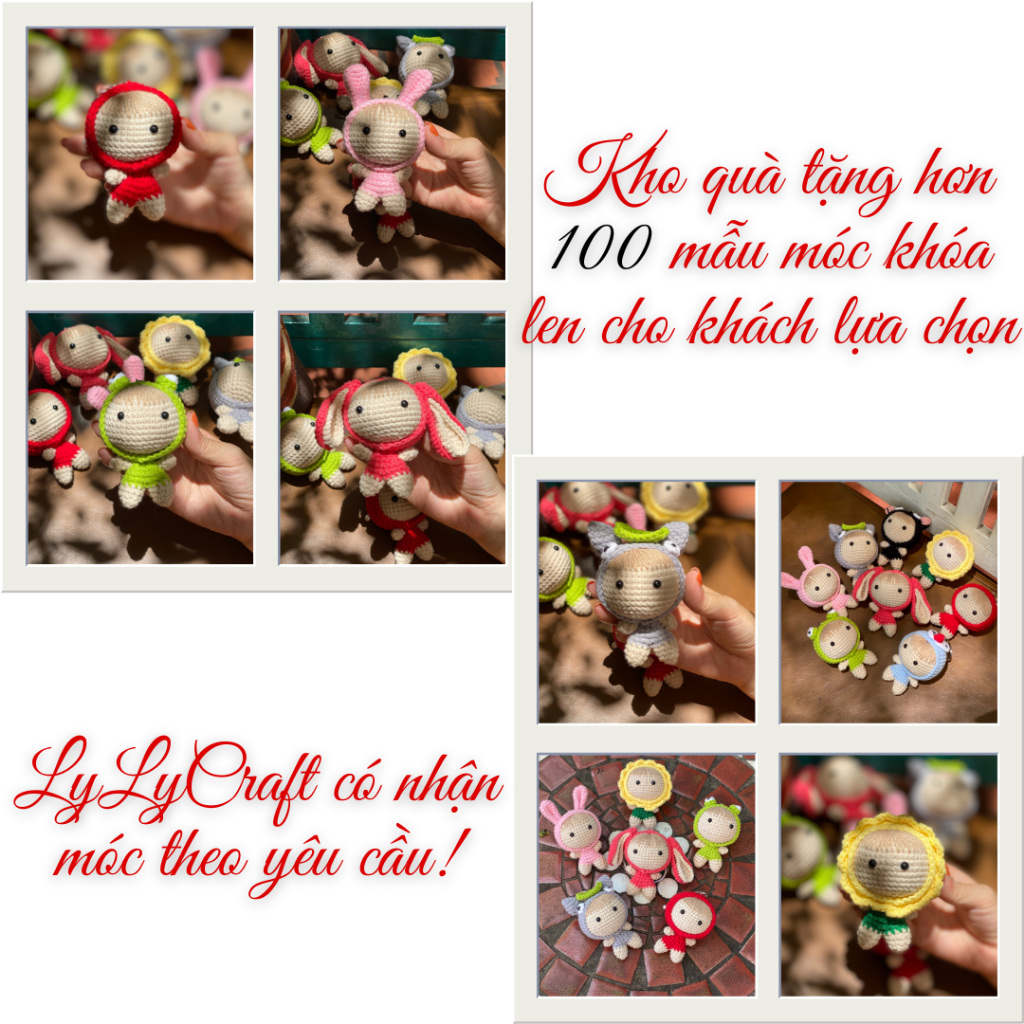 Móc Khoá Len Milk Cotton Handmade LYLYCRAFT Quà Tặng Sinh Nhật Móc Chìa Khoá Cute Dành Cho Bạn Gái