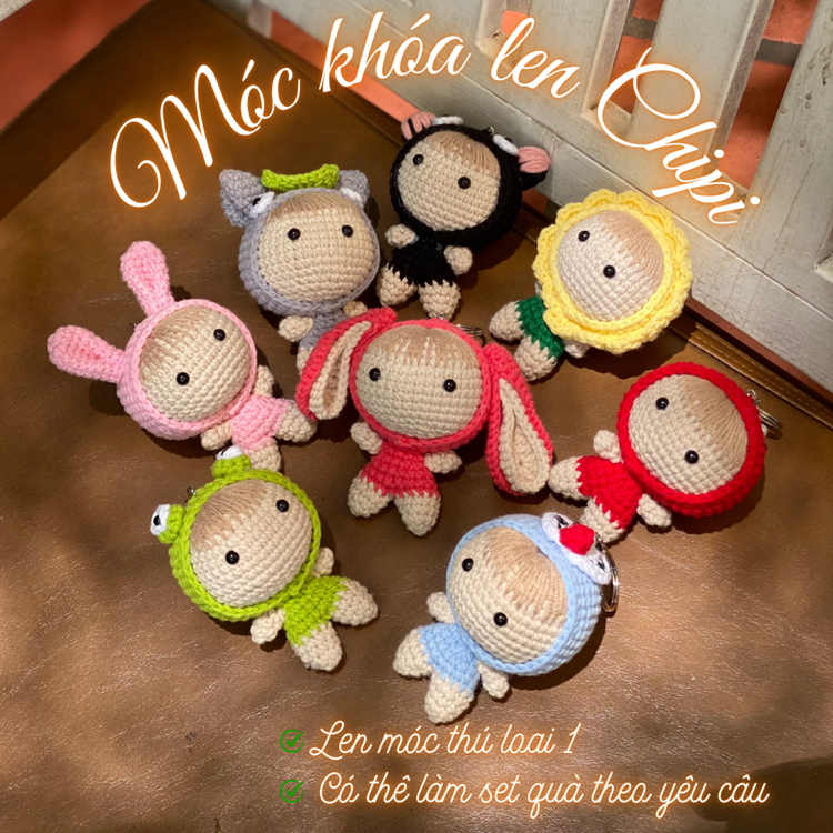 Móc Khoá Len Milk Cotton Handmade LYLYCRAFT Quà Tặng Sinh Nhật Móc Chìa Khoá Cute Dành Cho Bạn Gái