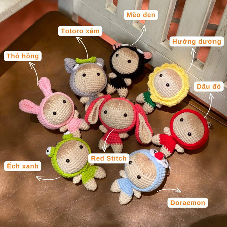 Móc Khoá Len Milk Cotton Handmade LYLYCRAFT Quà Tặng Sinh Nhật Móc Chìa Khoá Cute Dành Cho Bạn Gái