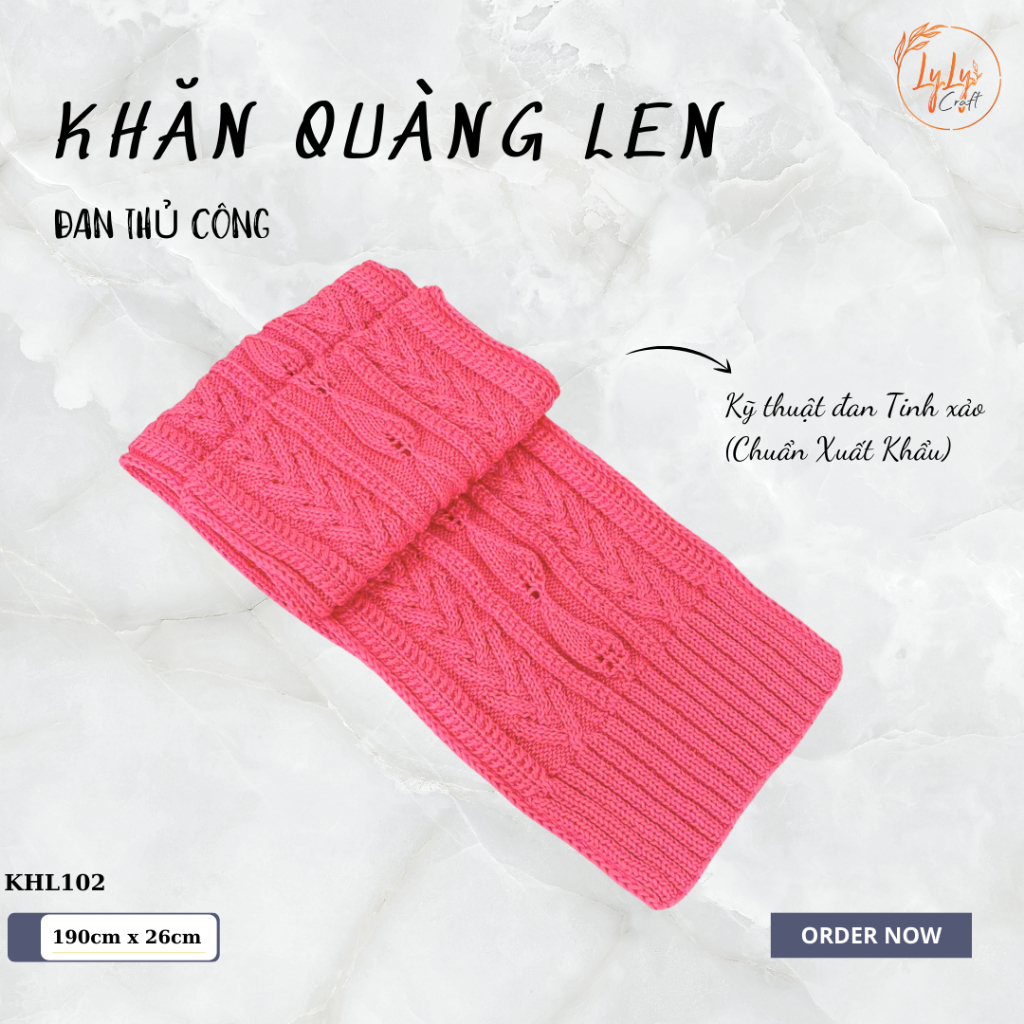 Khăn Len Choàng Cổ LYLYCRAFT Handmade Đan Tay Chất Liệu Len Vissco Nhập Khẩu - KHL102