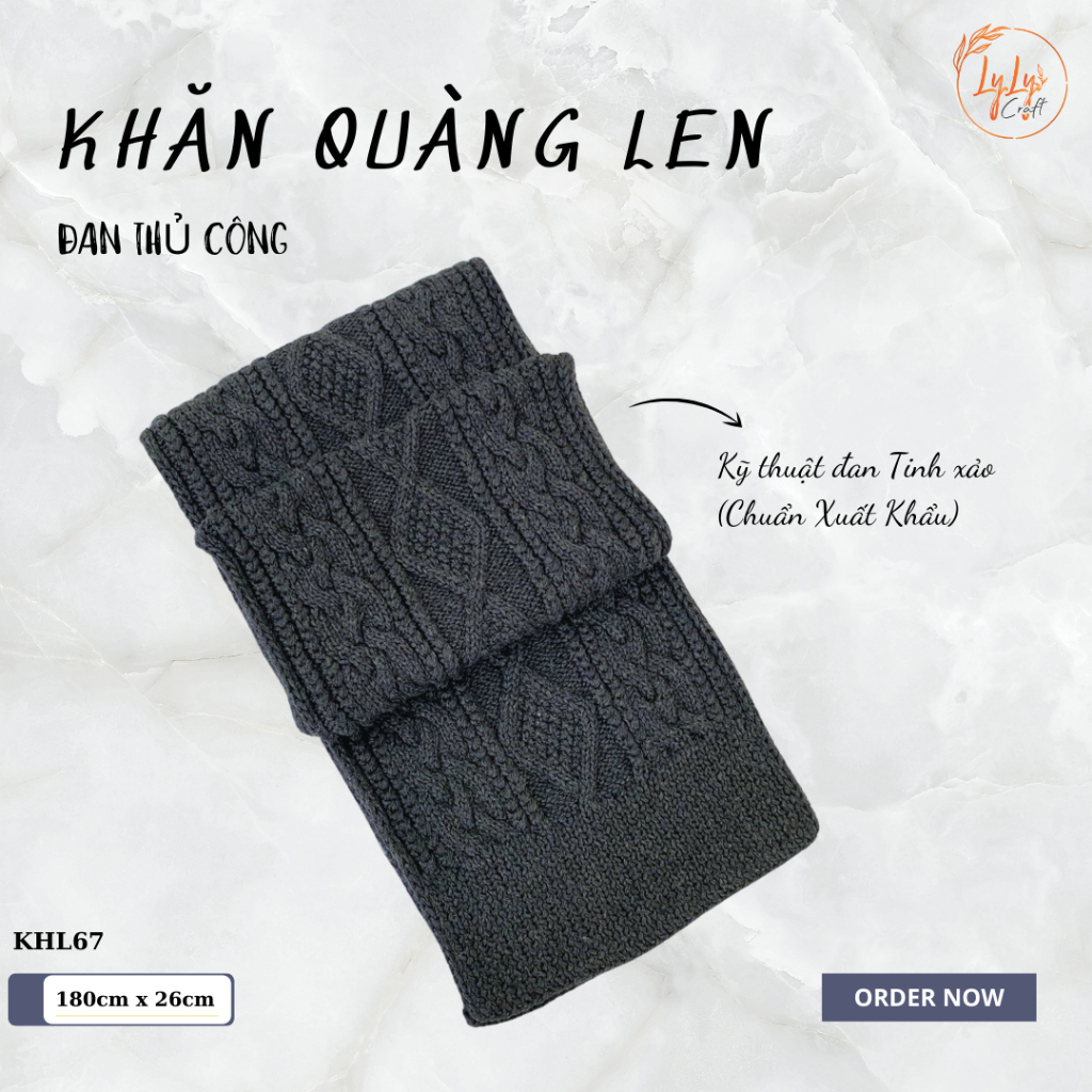 Khăn Len Choàng Cổ Đan Tay Handmade Chất Liệu Len Cao Cấp LyLyCraft Đan Thủ Công - KHL67