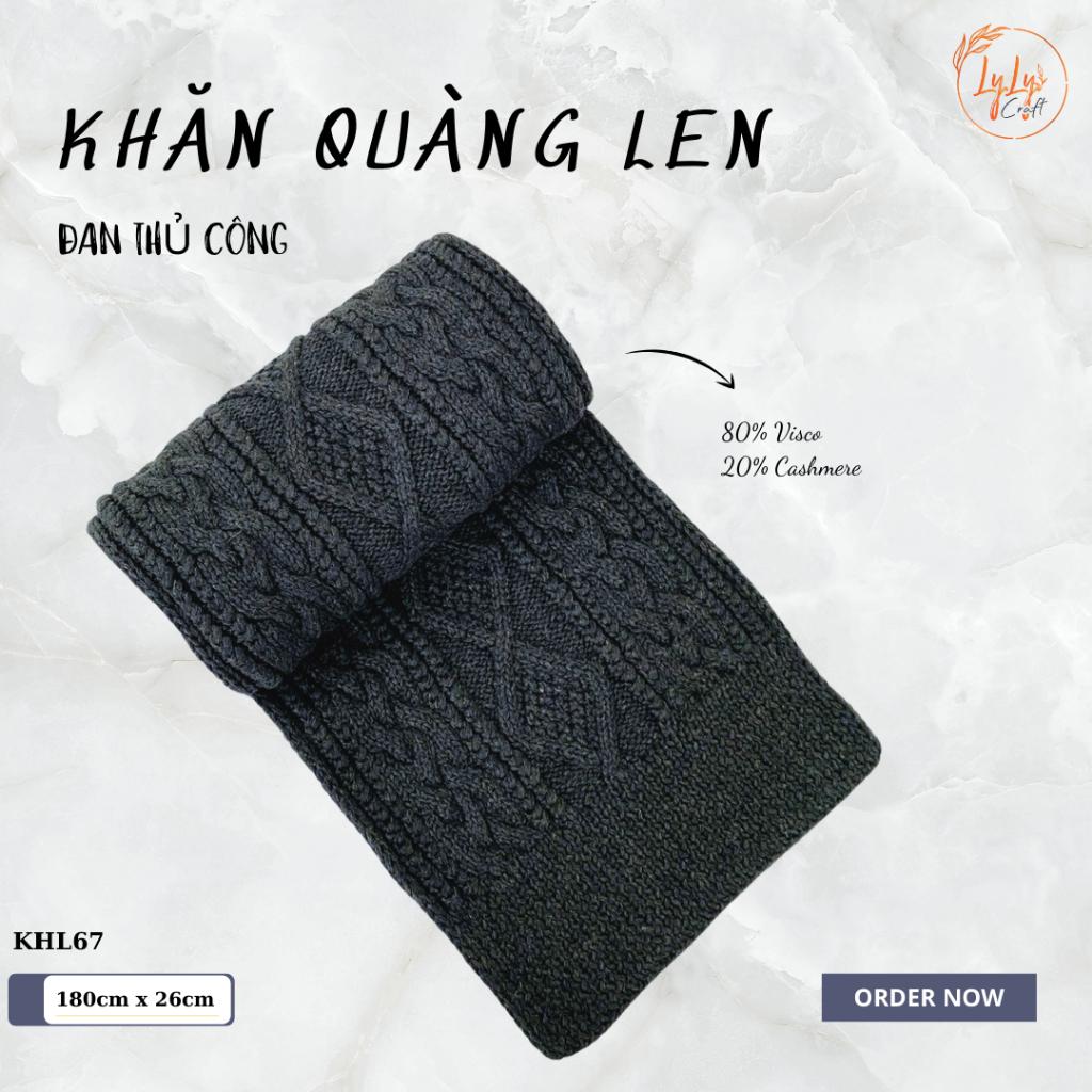 Khăn Len Choàng Cổ Đan Tay Handmade Chất Liệu Len Cao Cấp LyLyCraft Đan Thủ Công - KHL67