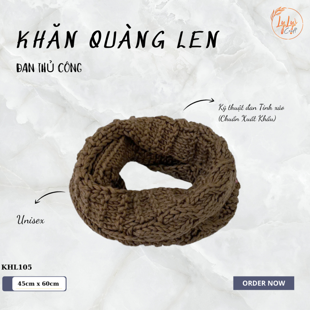 Khăn Len Ống Đan Tay Handmade Chất Liệu Visco Cao Cấp LyLyCraft Đan Thủ Công Làm Quà Tặng Mùa Đông Ý Nghĩa KHL105