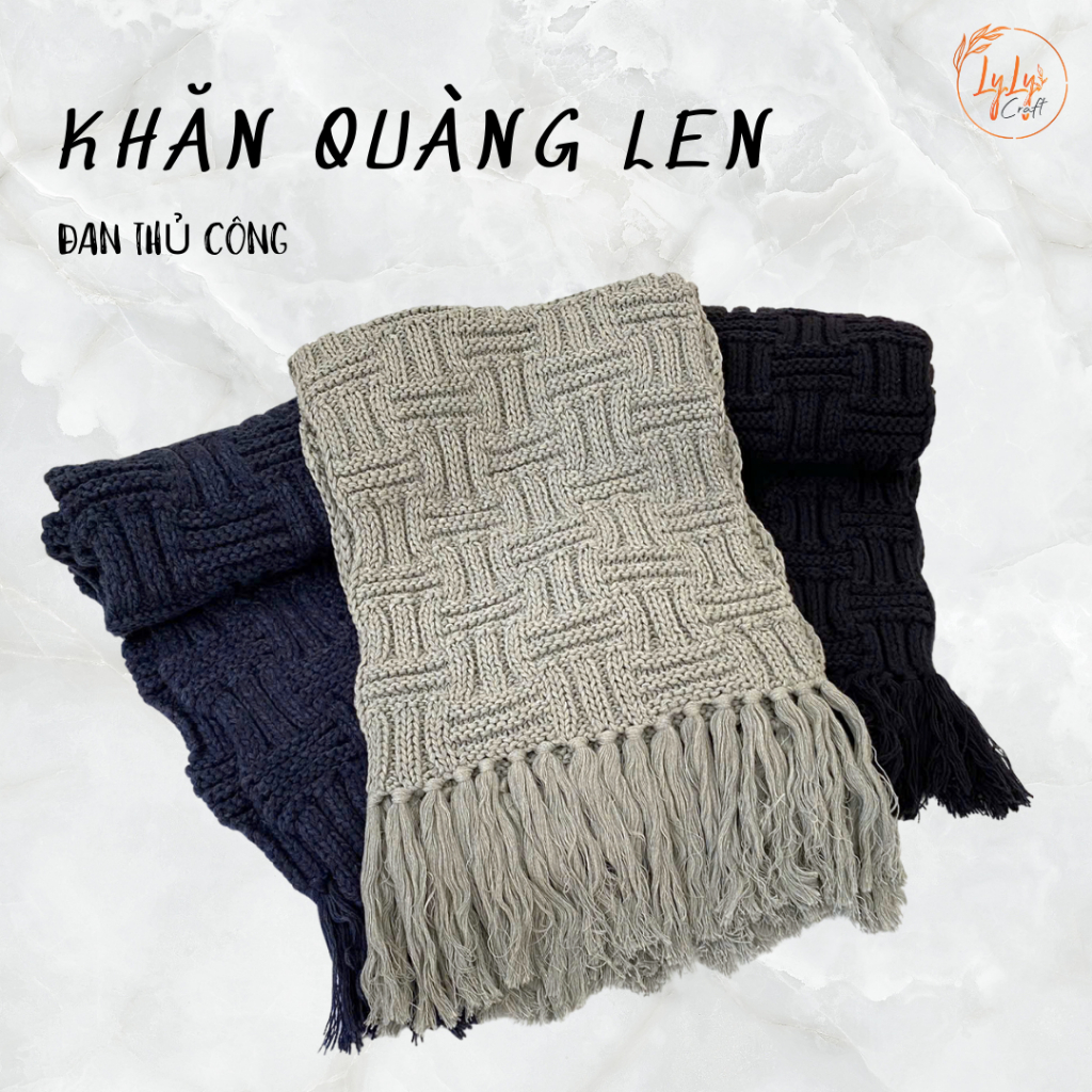 Khăn Len Ống Đan Tay Handmade Chất Liệu Visco Cao Cấp LyLyCraft Đan Thủ Công Làm Quà Tặng Mùa Đông Ý Nghĩa KHL105