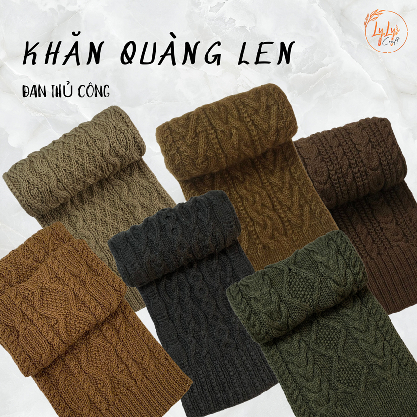 Khăn Len Ống Đan Tay Handmade Chất Liệu Visco Cao Cấp LyLyCraft Đan Thủ Công Làm Quà Tặng Mùa Đông Ý Nghĩa KHL105