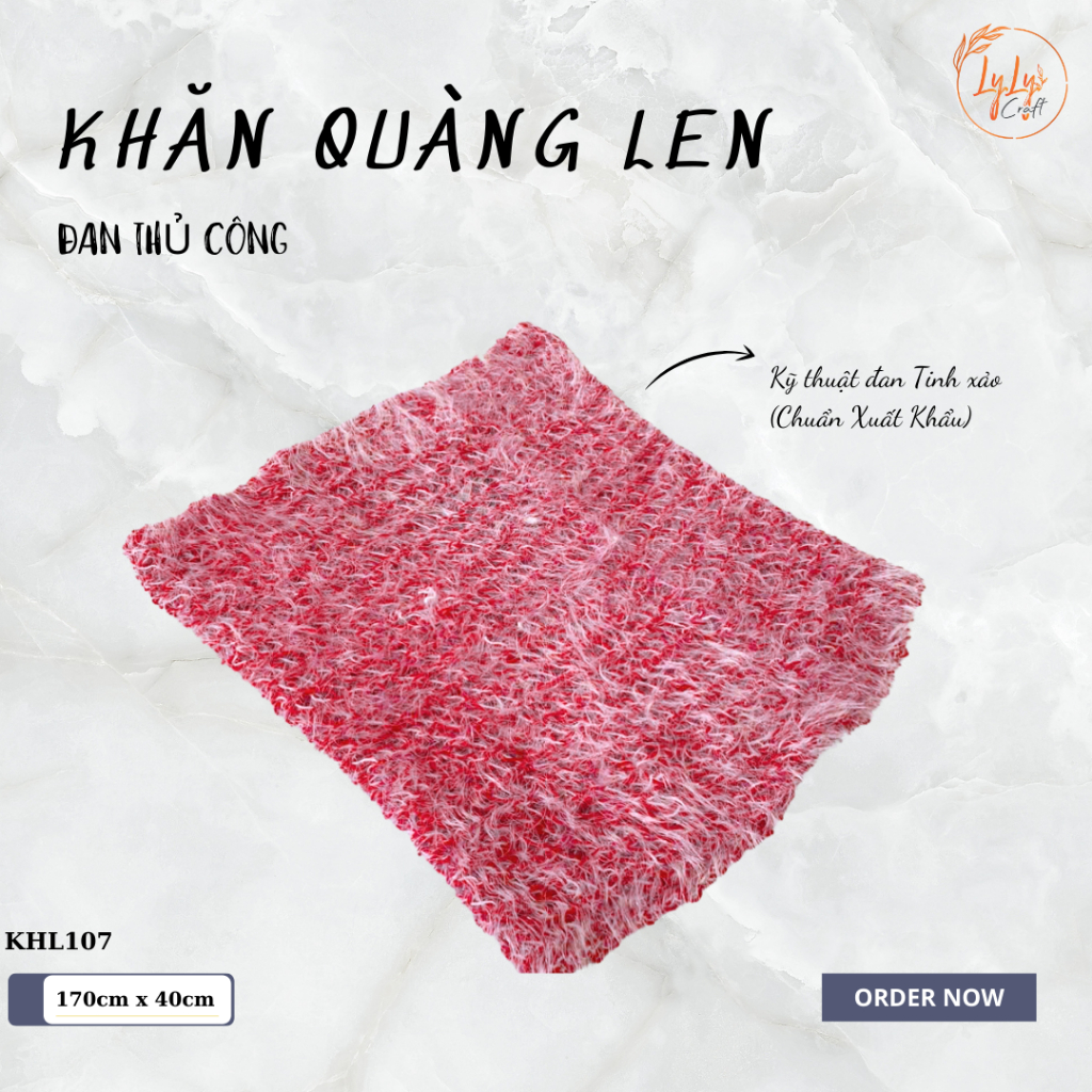 Khăn Len Ống Đan Tay Handmade Chất Liệu Visco Cao Cấp LyLyCraft Đan Thủ Công Làm Quà Tặng Mùa Đông Ý Nghĩa KHL107