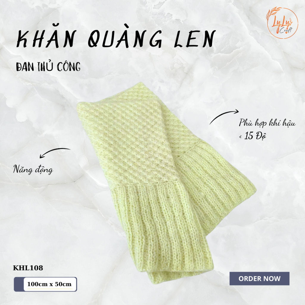 Khăn Len Ống Đan Tay Handmade Chất Liệu Visco Cao Cấp LyLyCraft Đan Thủ Công Làm Quà Tặng Mùa Đông Ý Nghĩa KHL108