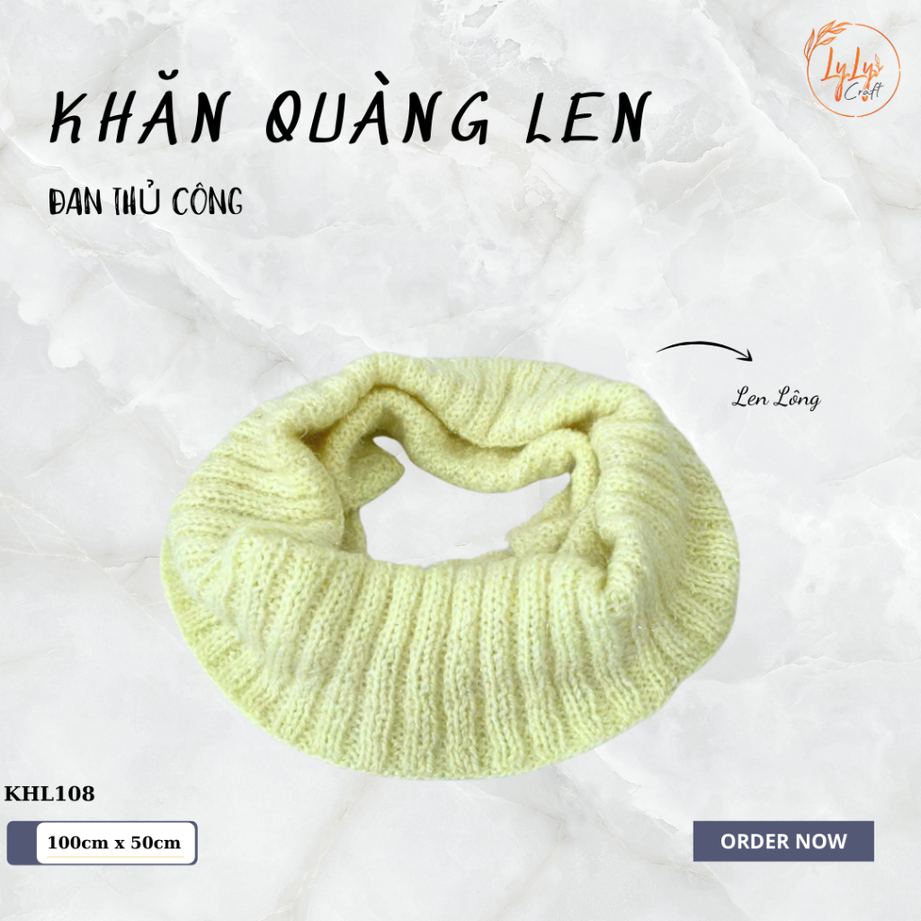 Khăn Len Ống Đan Tay Handmade Chất Liệu Visco Cao Cấp LyLyCraft Đan Thủ Công Làm Quà Tặng Mùa Đông Ý Nghĩa KHL108