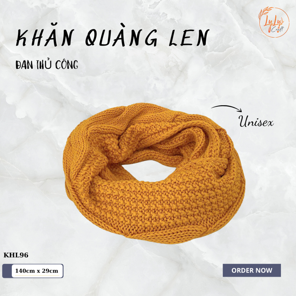 Khăn Len Ống Đan Tay Handmade Chất Liệu Visco Cao Cấp LyLyCraft Đan Thủ Công Làm Quà Tặng Mùa Đông Ý Nghĩa KHL96
