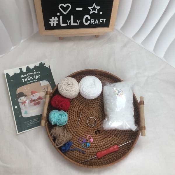 Gói Nguyên Vật Liệu Làm Móc Khoá Đầu tròn Noel