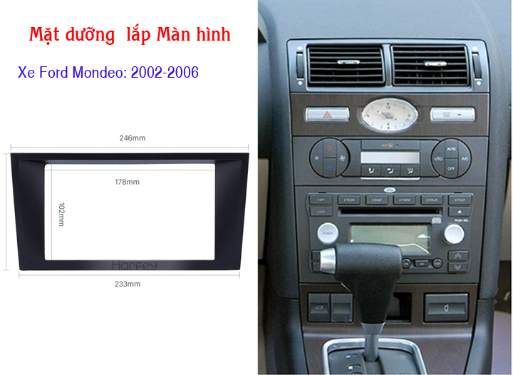 Mặt dưỡng lắp màn hình xe Ford Mondeo 2002-2006 – 