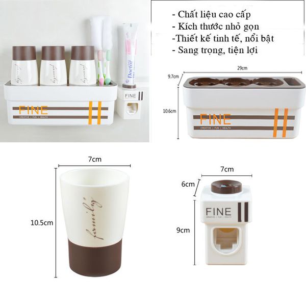 Bộ Nhả Kem Đánh Răng Tự Động OENON – Giữ Bàn Chải Và Kem Đánh Răng Luôn Sạch Sẽ.