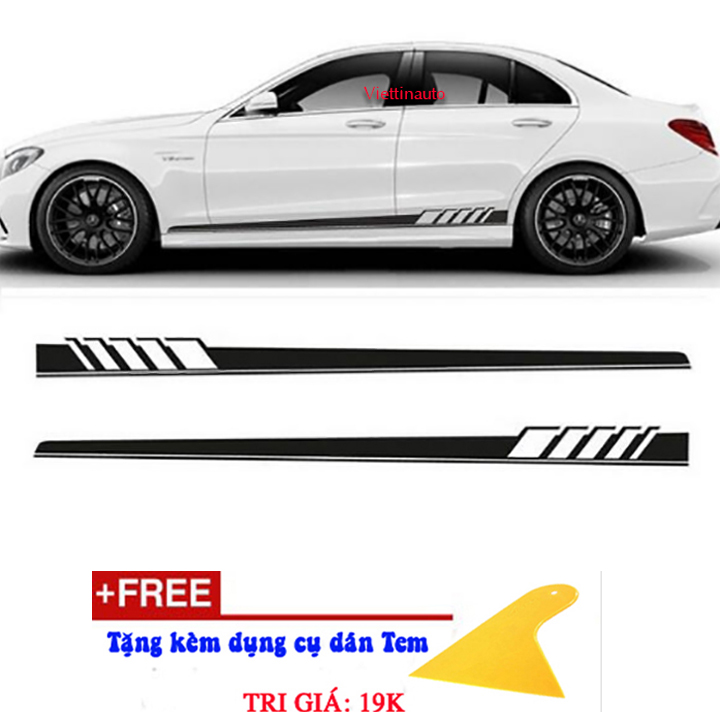 Decal dán sườn trang trí xe hơi, tem dán sườn ô tô D-608 ...