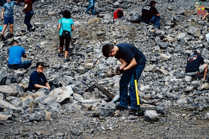 Du khách đến đào các tinh thể thạch anh ở Herkimer Diamond Mines vào tháng 10.