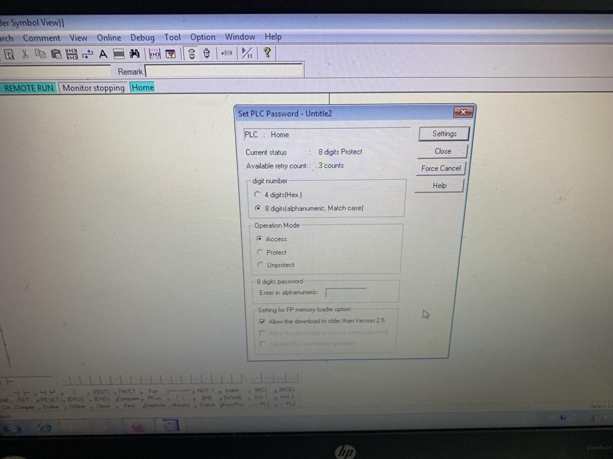 Crack password PLC Panasonic FP-X C60T