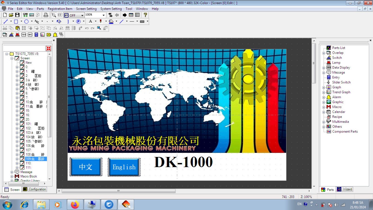 Crack password màn hình FUJI HAKKO TS1070