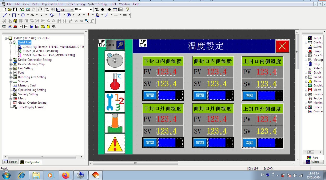 Crack password màn hình FUJI HAKKO TS1070