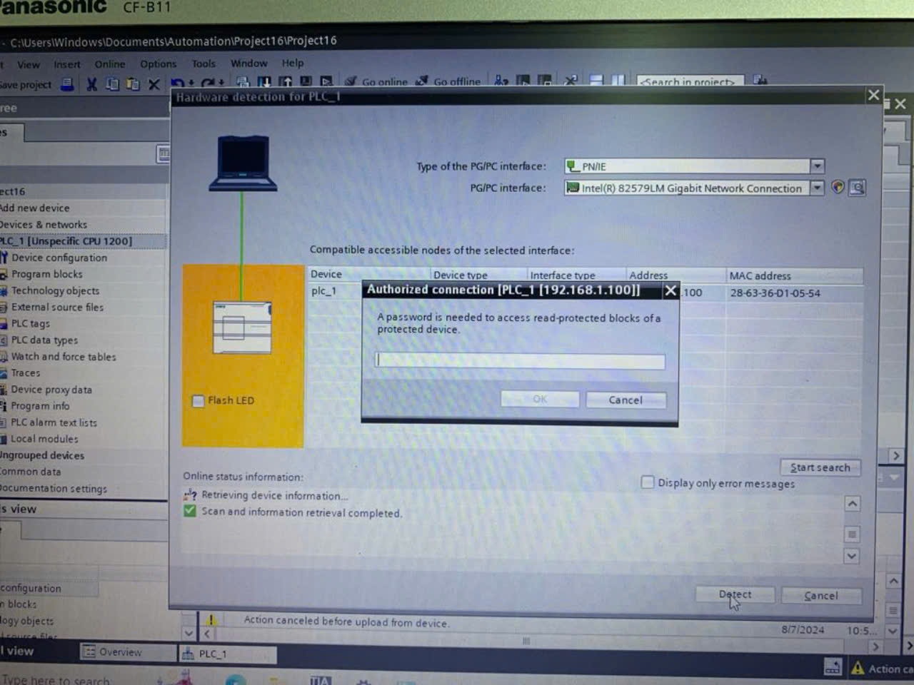 Crack password PLC Siemens CPU1214C AC/DC/RLY