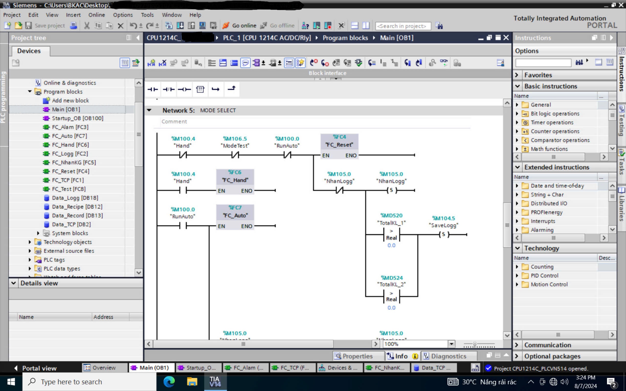 Crack password PLC Siemens CPU1214C AC/DC/RLY