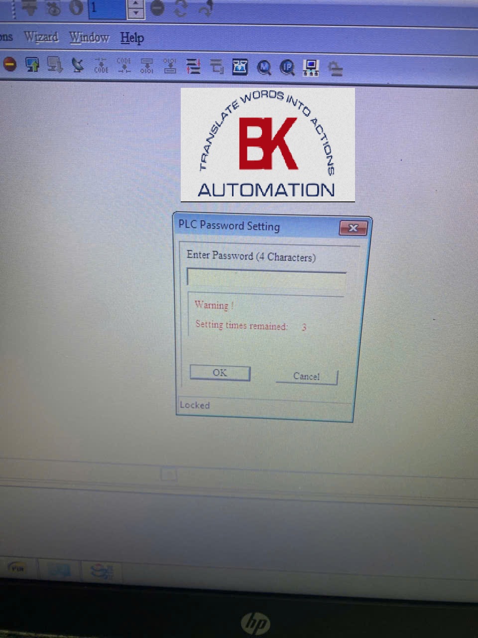 Crack password màn hình tích hợp PLC TP04P-22XA1R