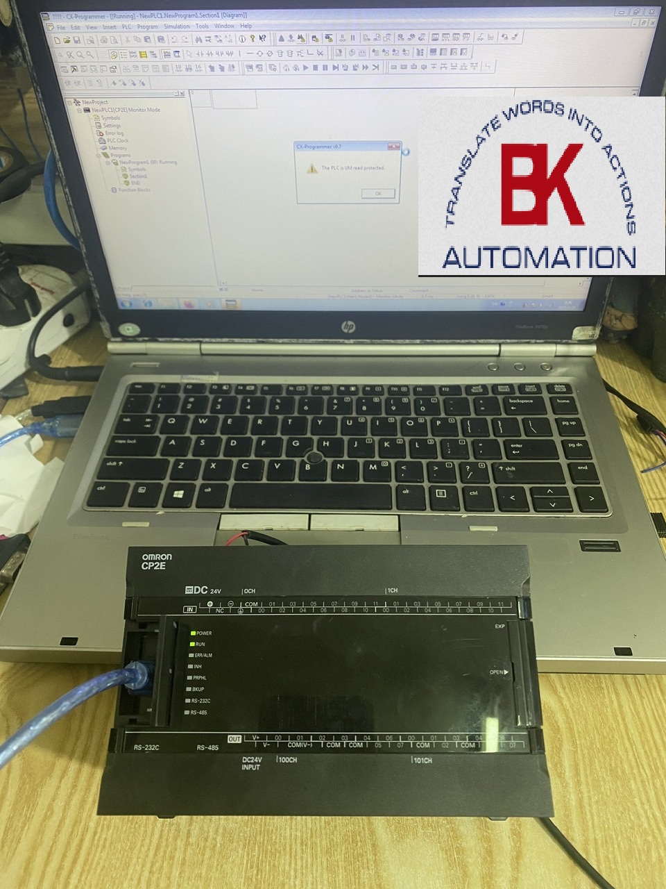 Crack password PLC Omron CP2E-S60DR-D