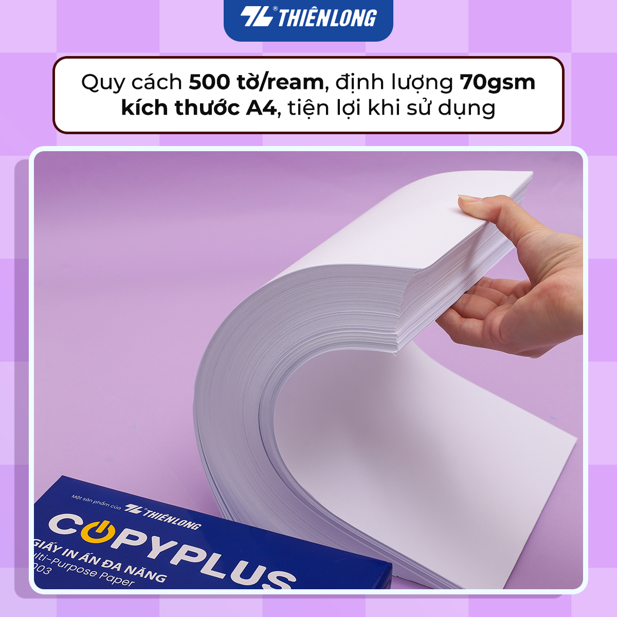 Ream giấy A4 70 gsm Thiên Long Copy Plus PP-003 (500 tờ)