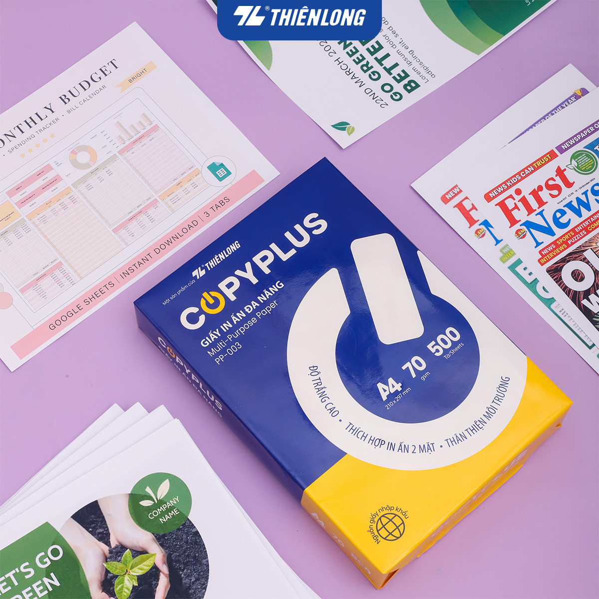 Ream giấy A4 70 gsm Thiên Long Copy Plus PP-003 (500 tờ)