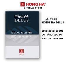 Giấy in A4 Hồng Hà Delus 75gsm