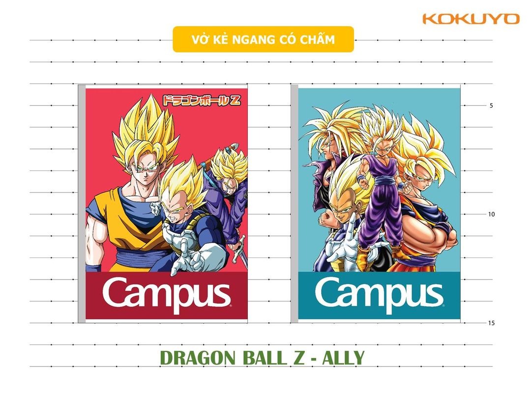 Vở DRAGON BALL Z - Ally, 80 trang, khổ B5, định lượng 70g/m2, 10 quyển/gói, 120 quyển/ thùng